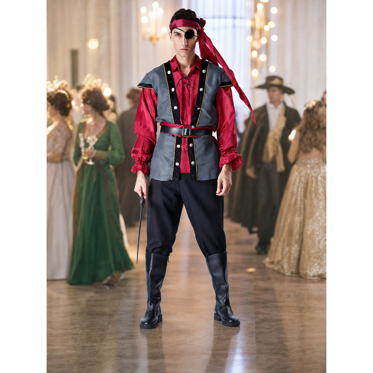Pirate Costume for a Role-Playing Look with Vest and Belt