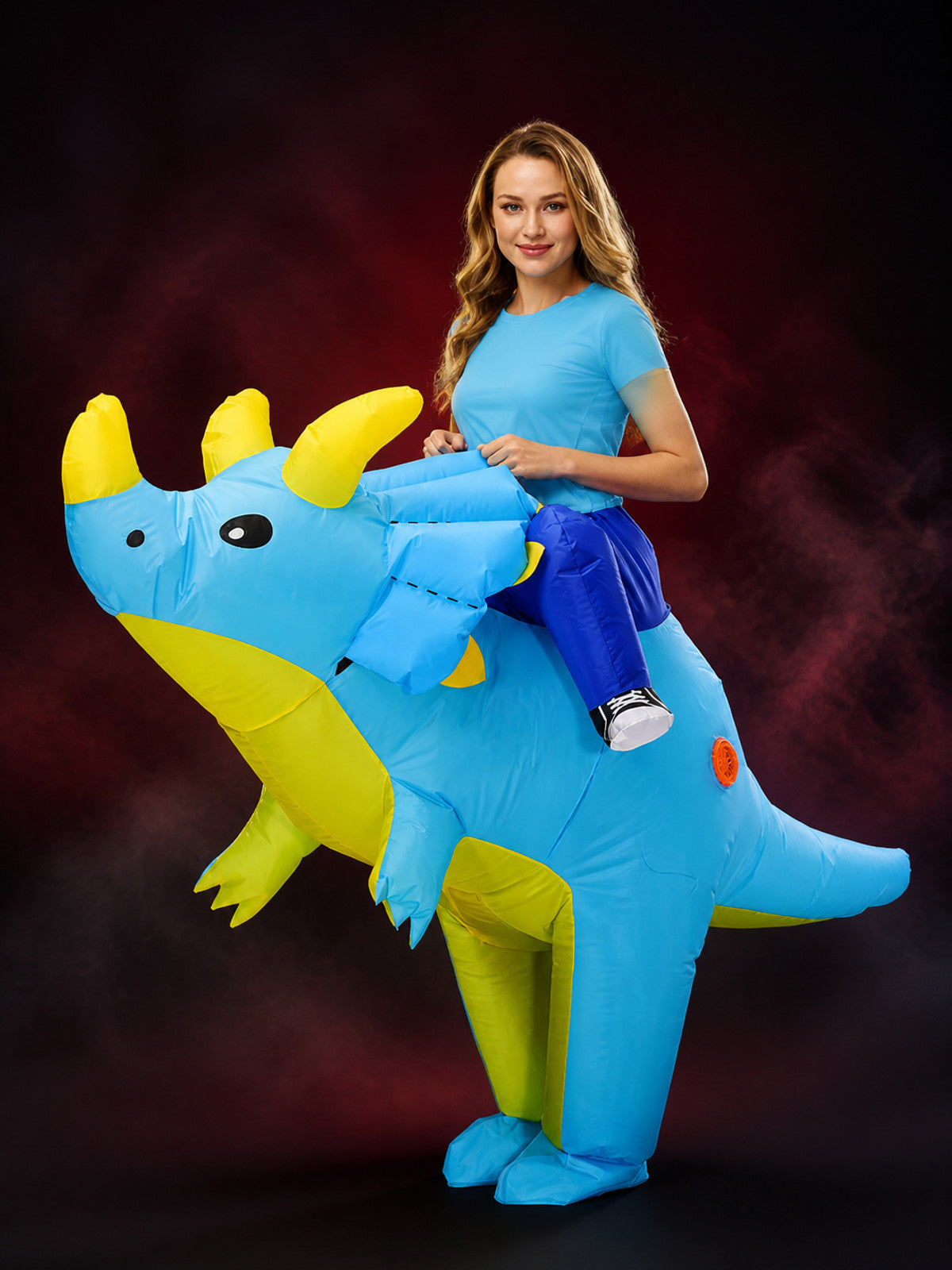 Unisex Inflatable Dinosaur Costume, Ride-On Halloween Funny Outfit