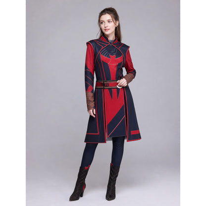 Marvel Scarlet Witch Cosplay Costume, Red and Blue