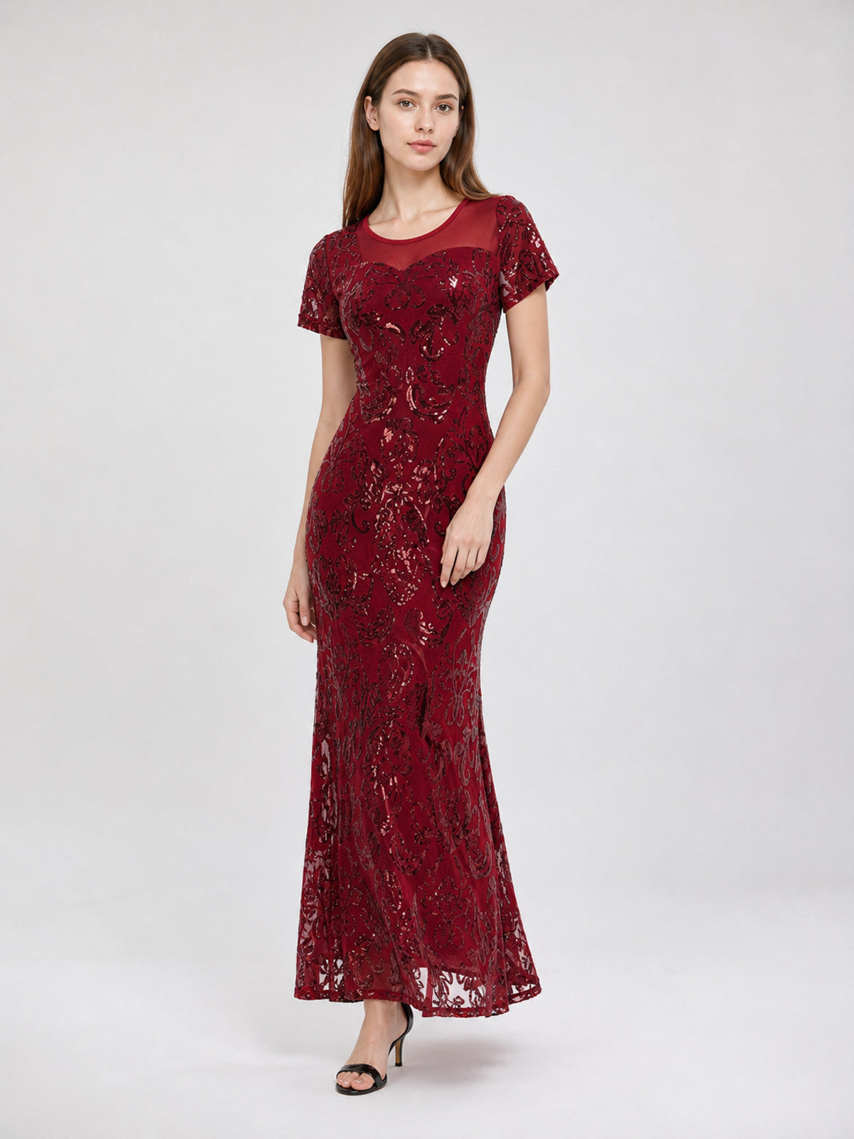 Long Evening Dress with Sequins and Beading Costume Dresses detail