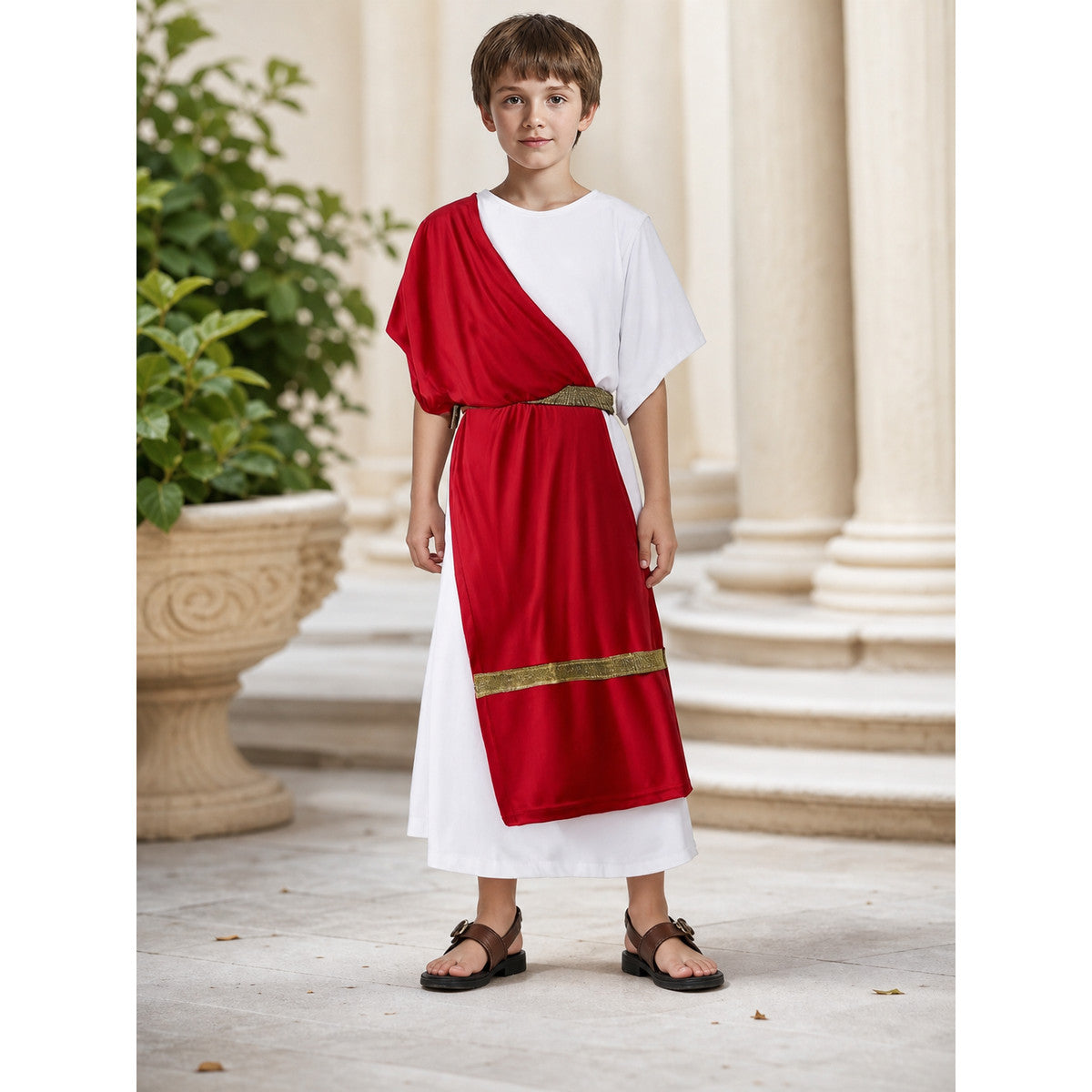 Ancient Greek-Style Costume with Red Draping lifestyle view 2