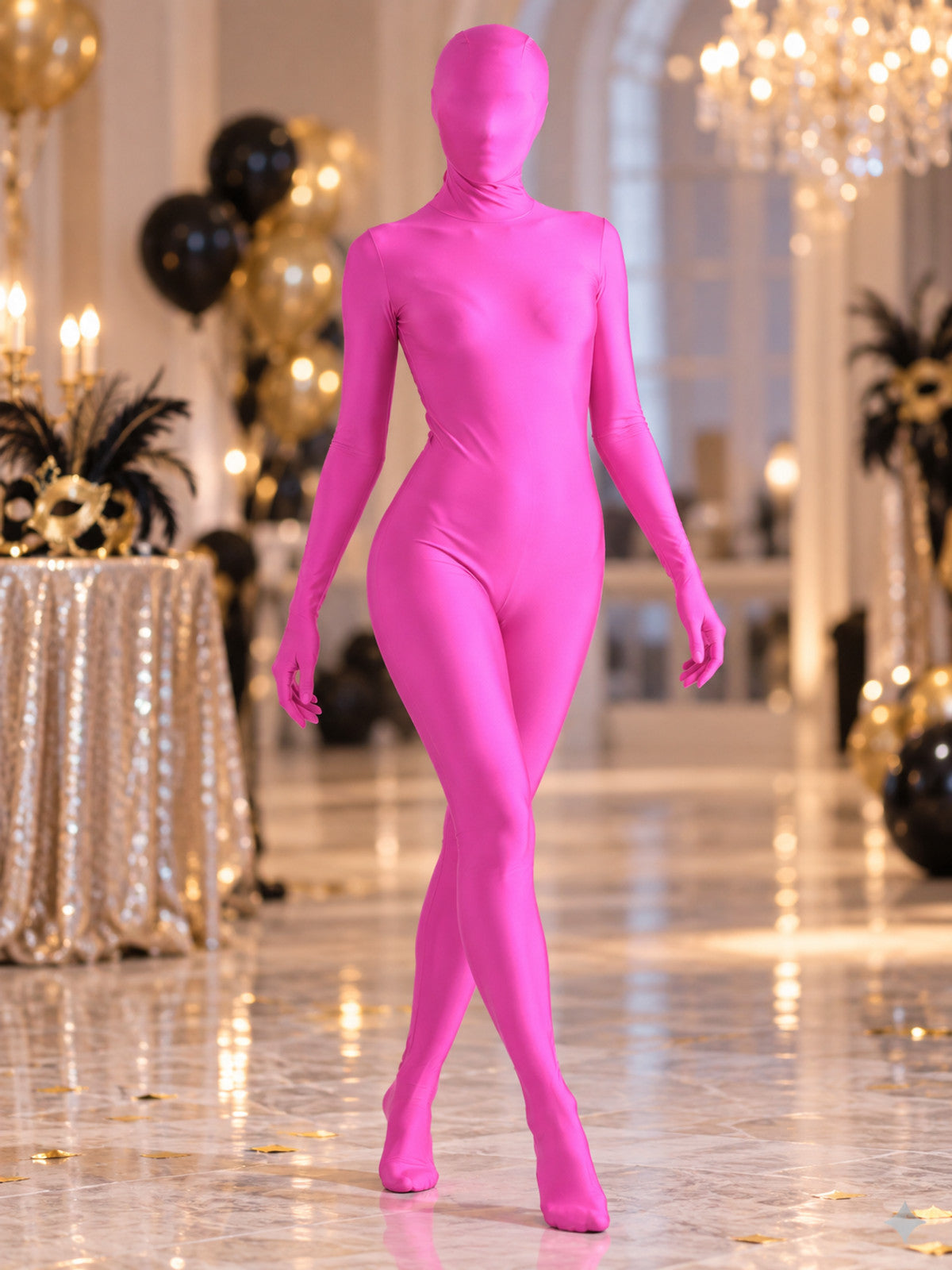 Invisible Costume Bright Pink Smooth Milk Silk