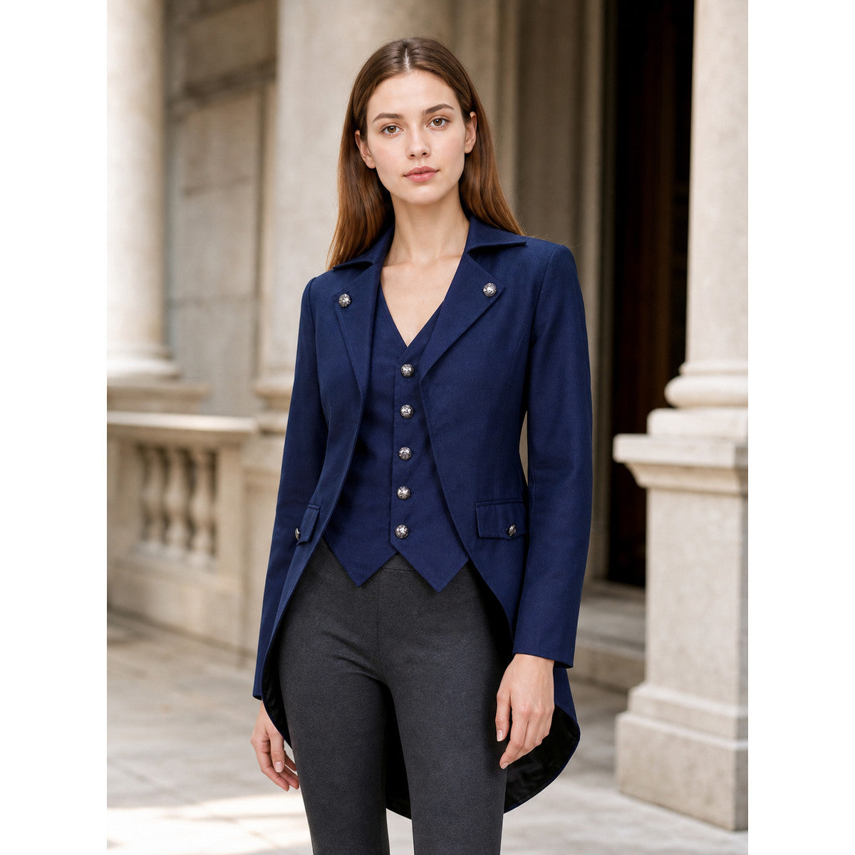 Dark Navy Cosplay Tailcoat with Black Tails