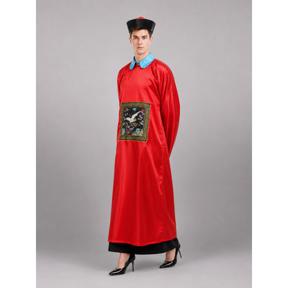 Red Chinese-Style Carnival Cape with Hat lifestyle