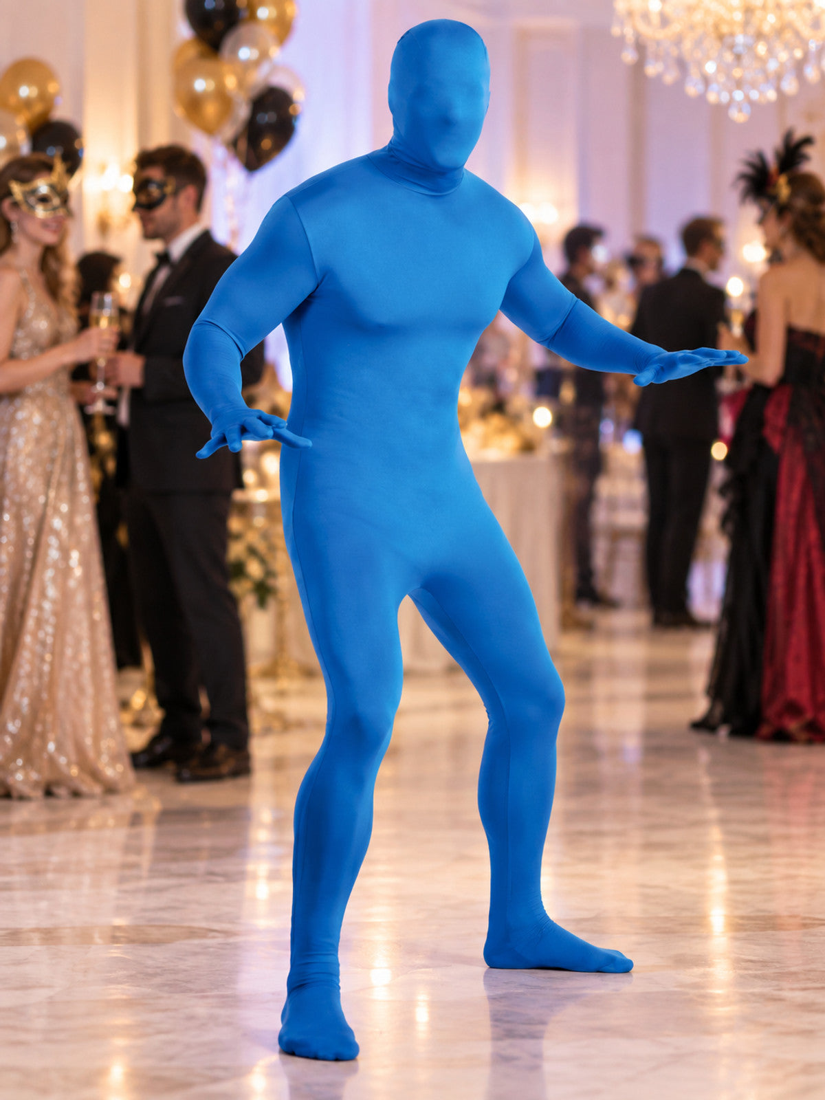 Sky blue cosplay bodysuit, milk silk