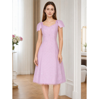 Pink Cosplay Dress with Bow Accents and Pattern lifestyle view