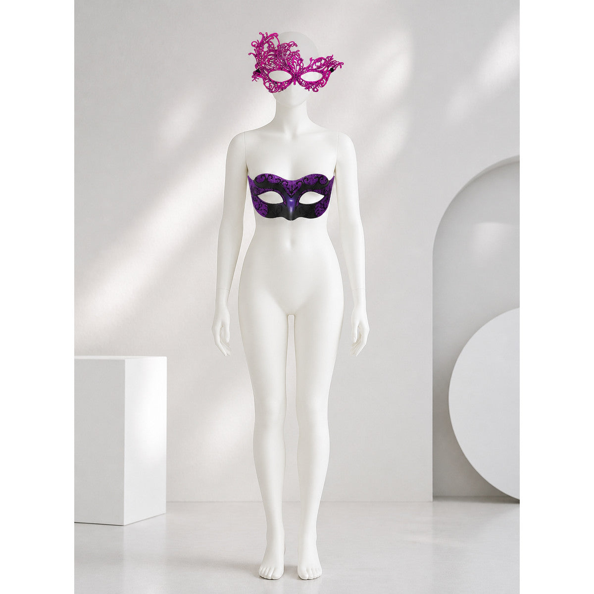Carnival Mask Set, Pair of Black Lace Masks for Parties lifestyle view