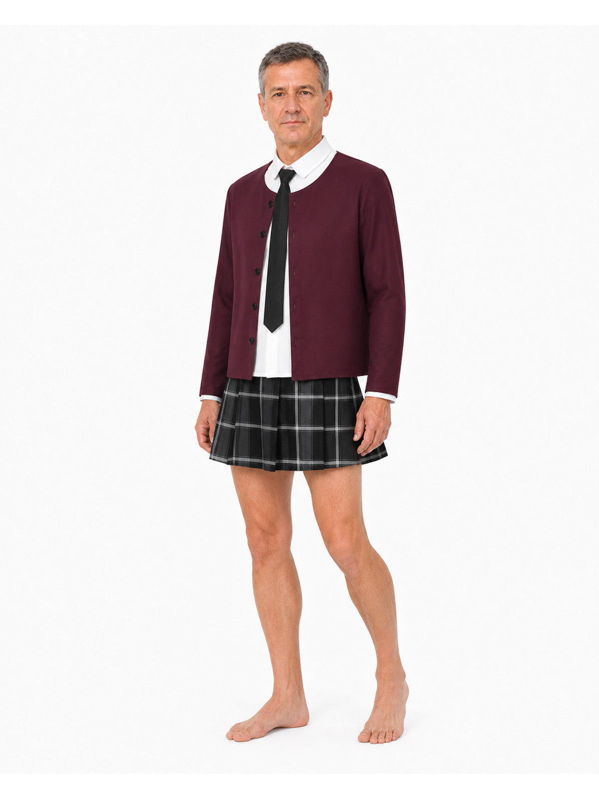 Cosplay Costume: Cardigan, Shirt, Tie, Skirt Costumes detail