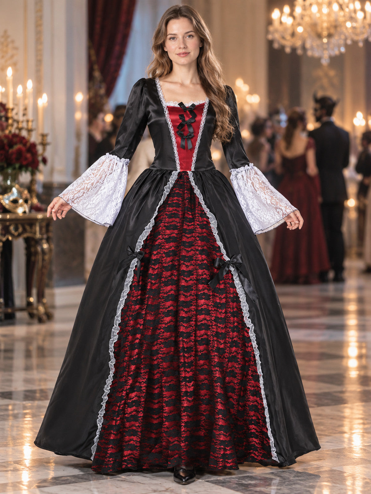 Costume: Black and Red Dress with Underskirt