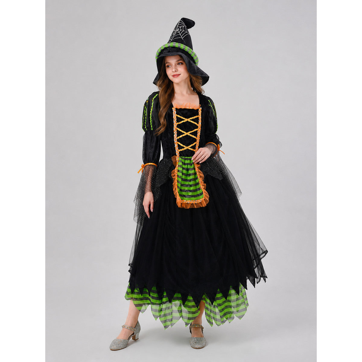 Witch Costume with Pointed Hat for Cosplay