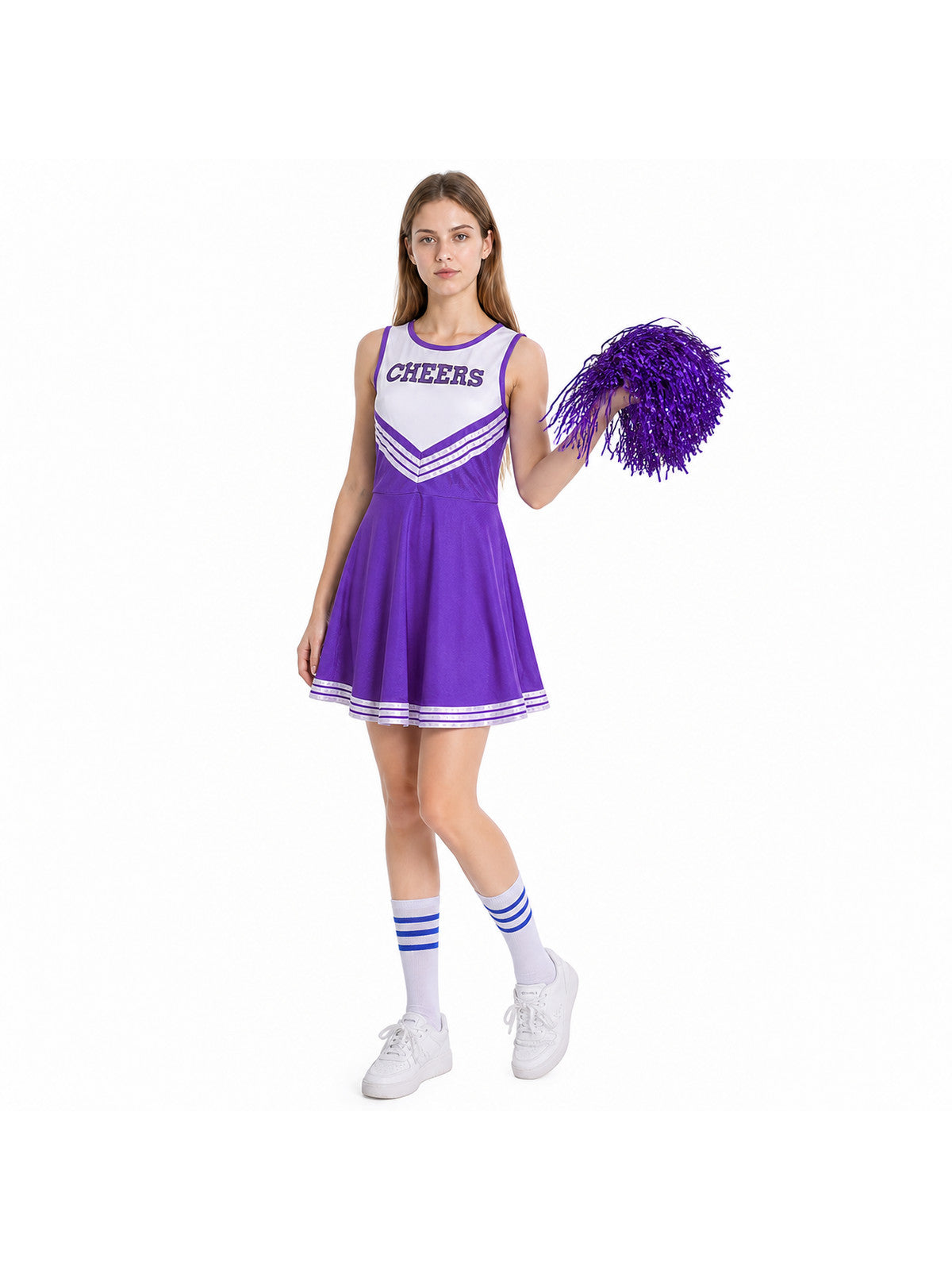 Purple Cheerleading Dress with CHEERS Print