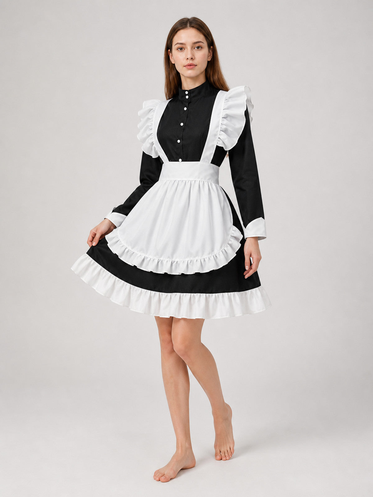 Costume Dress with White Apron and Cap Costume Dresses detail