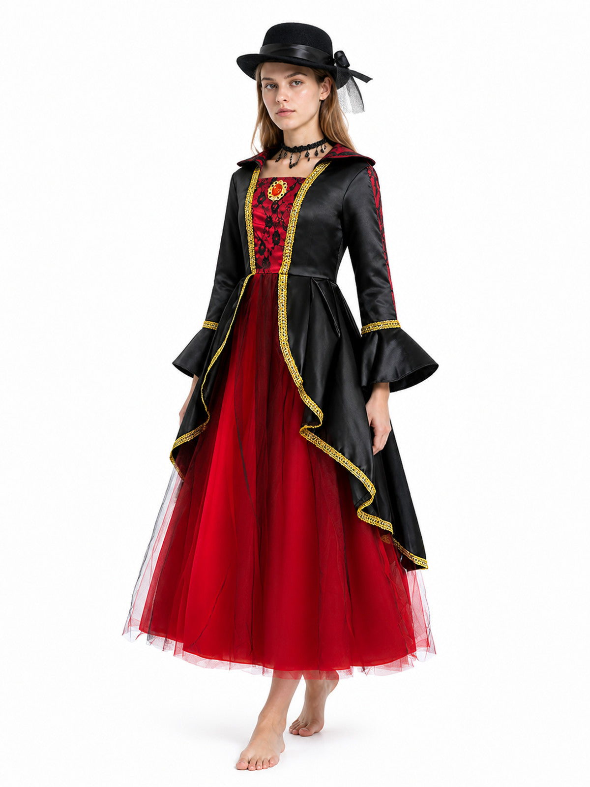 Children’s Halloween Costume: Dress with Hat and Necklace product detail