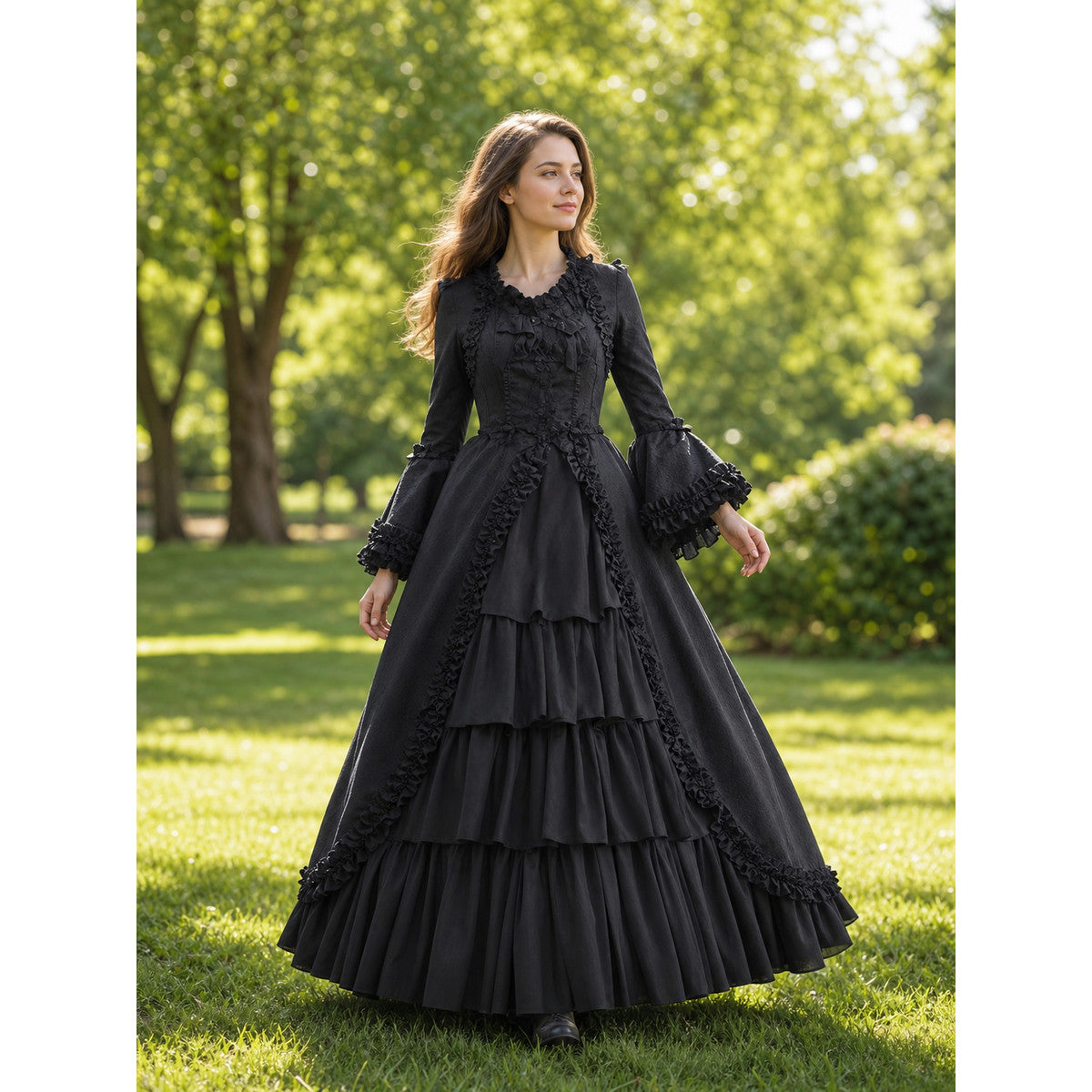 Gothic Lolita Dress with Long Sleeves and Lace lifestyle