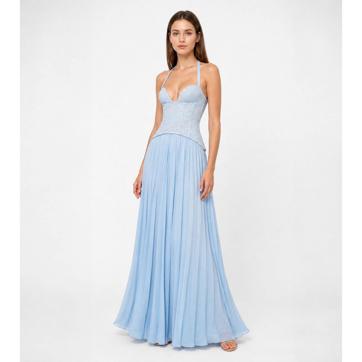 Spaghetti-Strap Dress with a Corset-Style Bodice lifestyle view