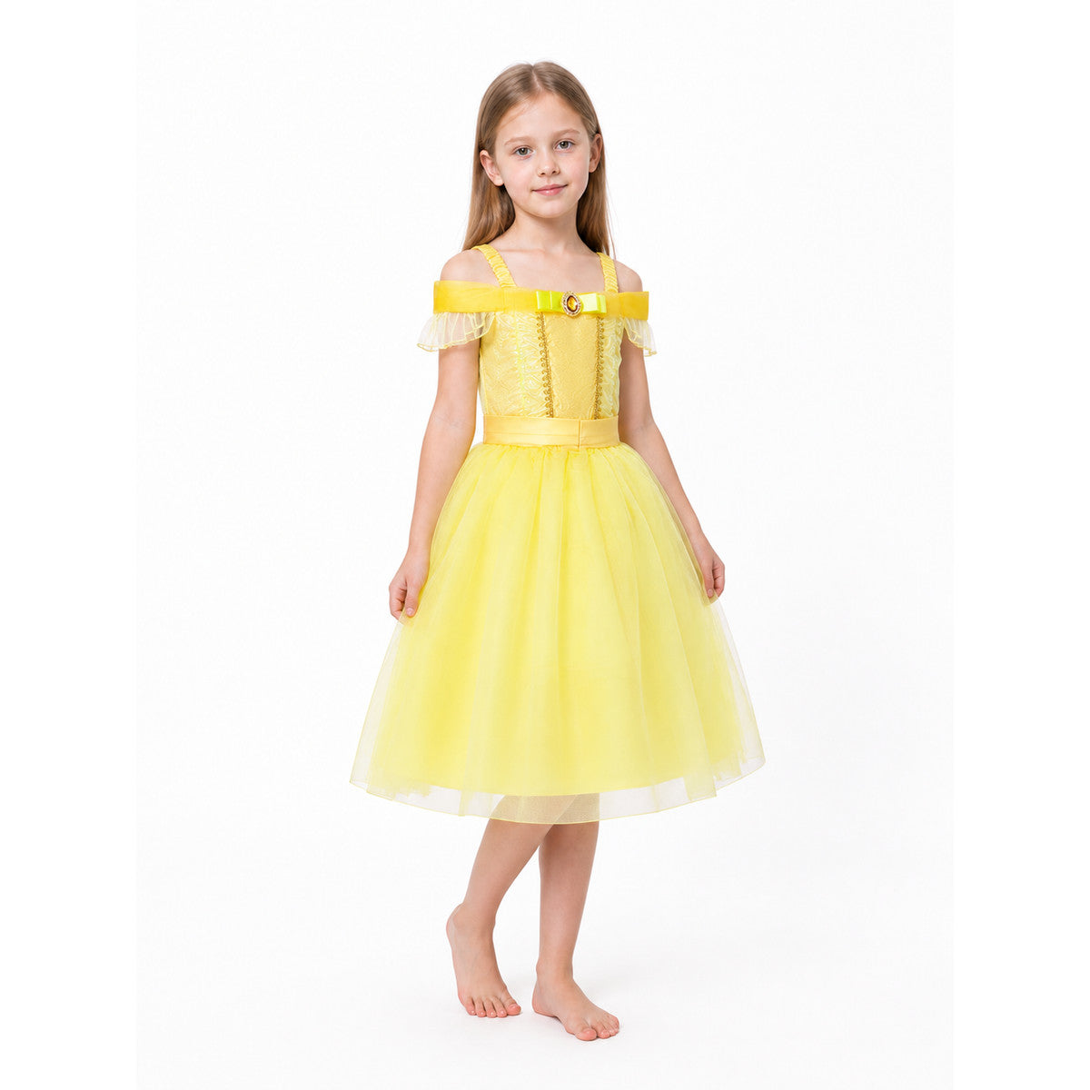 Children's Yellow Carnival Dress with a Full Skirt Costume Dresses detail