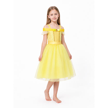 Children's Yellow Carnival Dress with a Full Skirt Costume Dresses detail