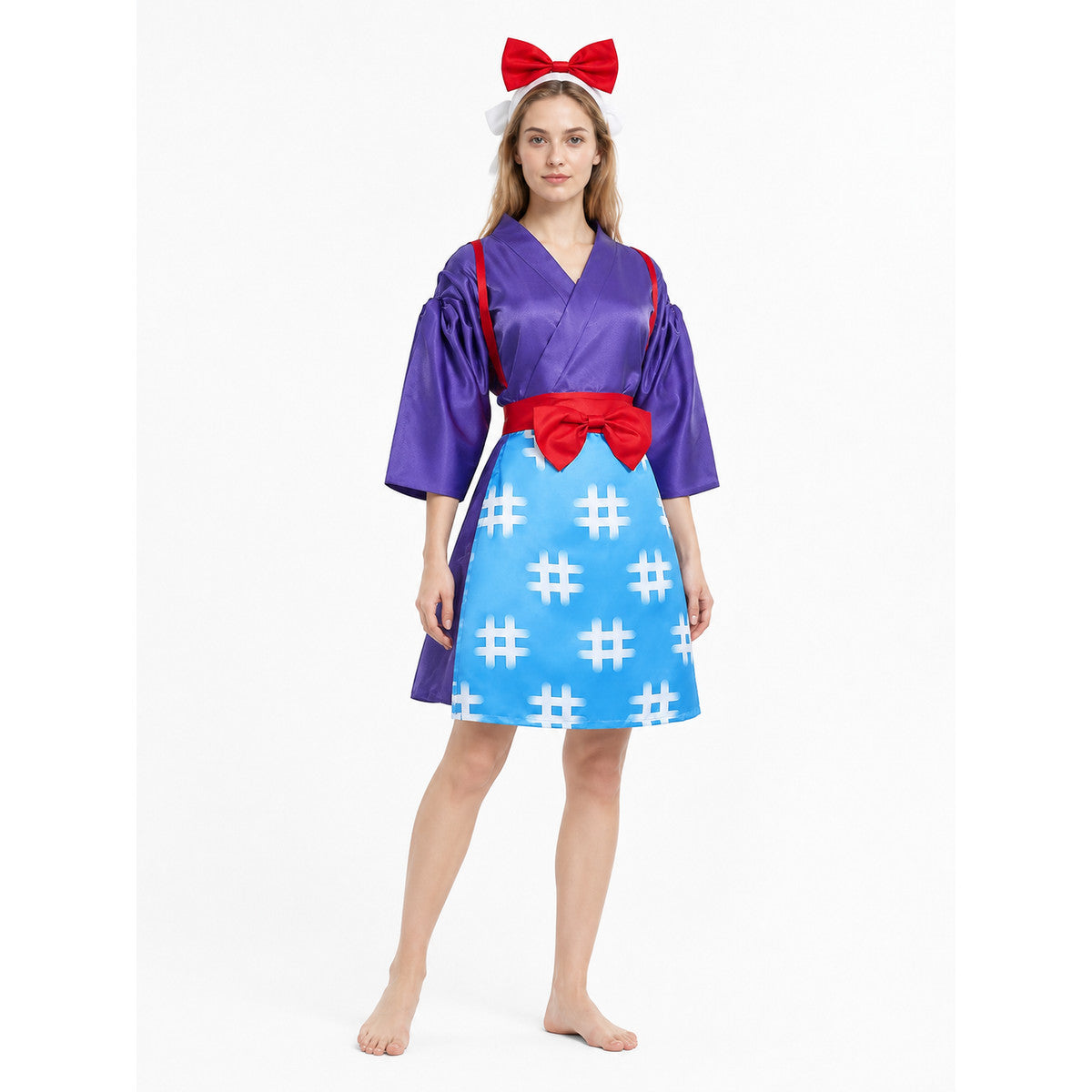 Animal Crossing Costume with Red Bow and Collar Costume Accessories detail