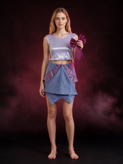 Cinderella Fairy Godmother Costume Set For Halloween, Light Purple Layered Skirt main product view