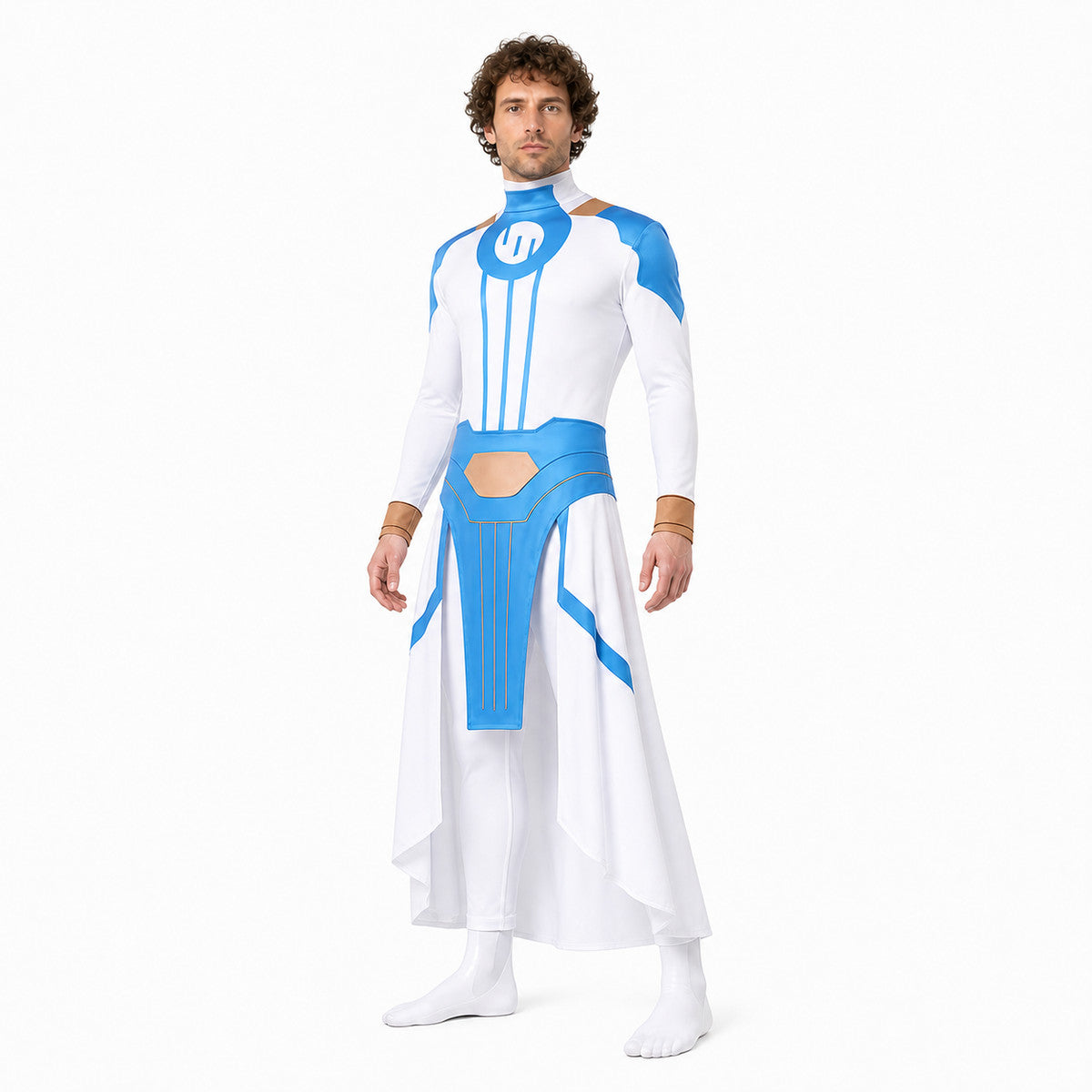 Invincible Cosplay Costume, Blue, White, and Gold Costumes detail