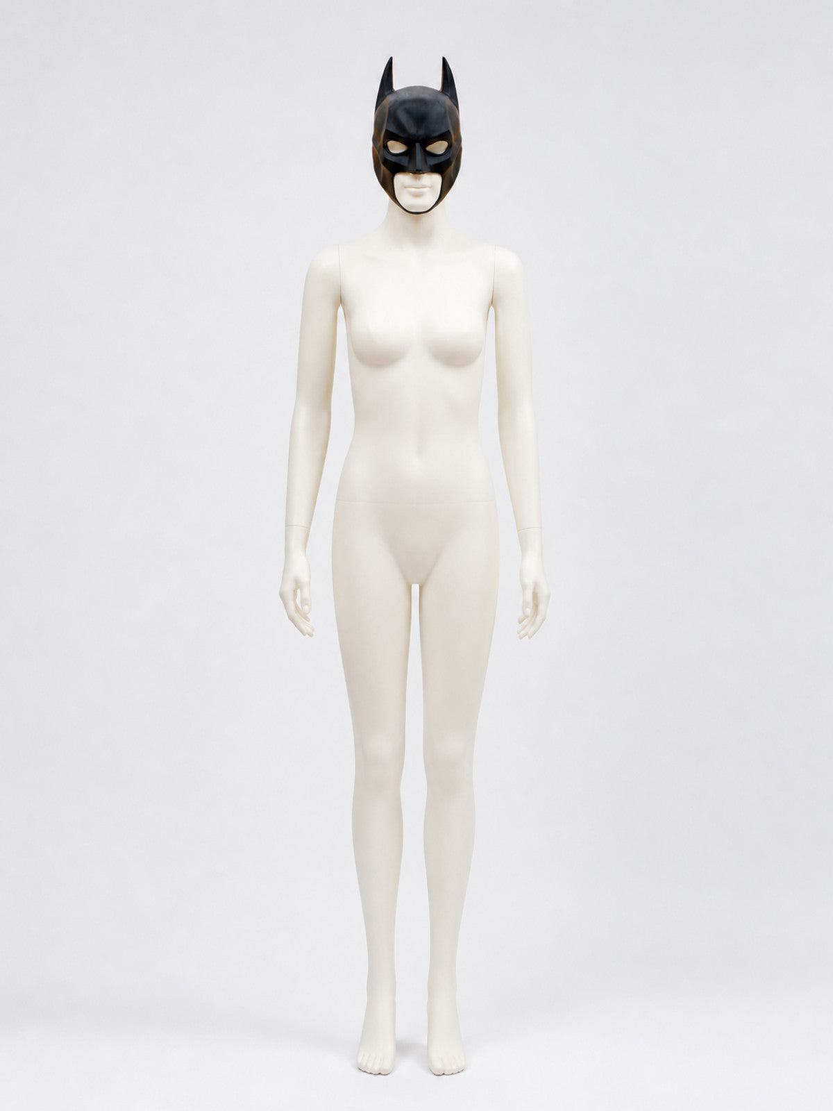Black-and-White Cosplay Mask with Pointed Ears for Halloween lifestyle view
