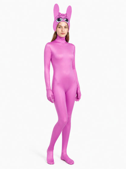 Pink Hooded Character Costume Jumpsuit Costumes detail