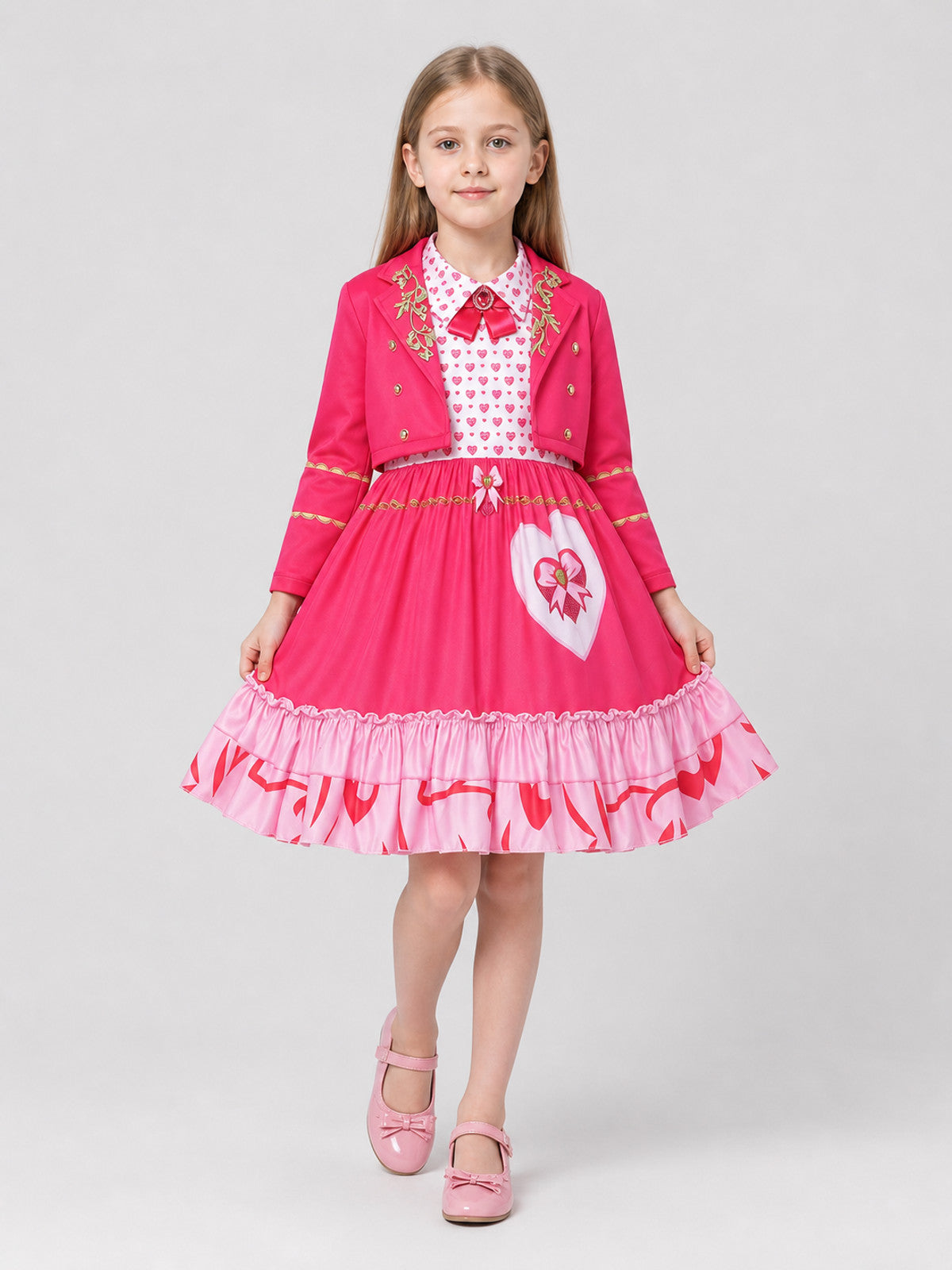 Descendants 5 Cosplay Set: Pink Dress and Jacket Costume Dresses detail