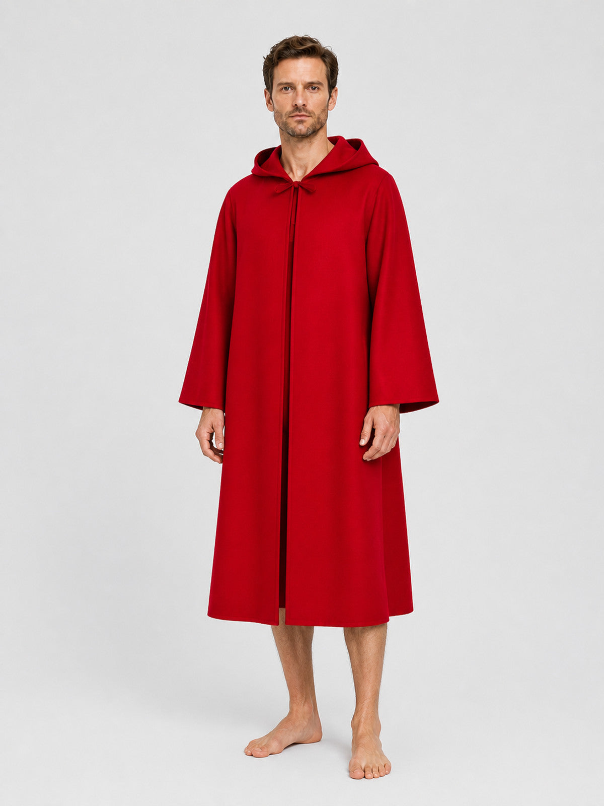 Red Hooded Long Cloak for Cosplay and Halloween Costume Capes detail