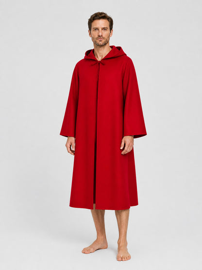 Red Hooded Long Cloak for Cosplay and Halloween Costume Capes detail
