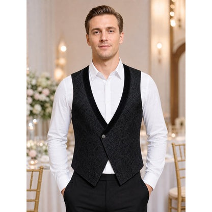 Black Jacquard Vest for Halloween lifestyle view