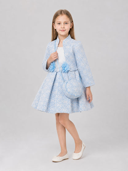 Dressy 3-Piece Set: Jacket, Skirt, and Handbag