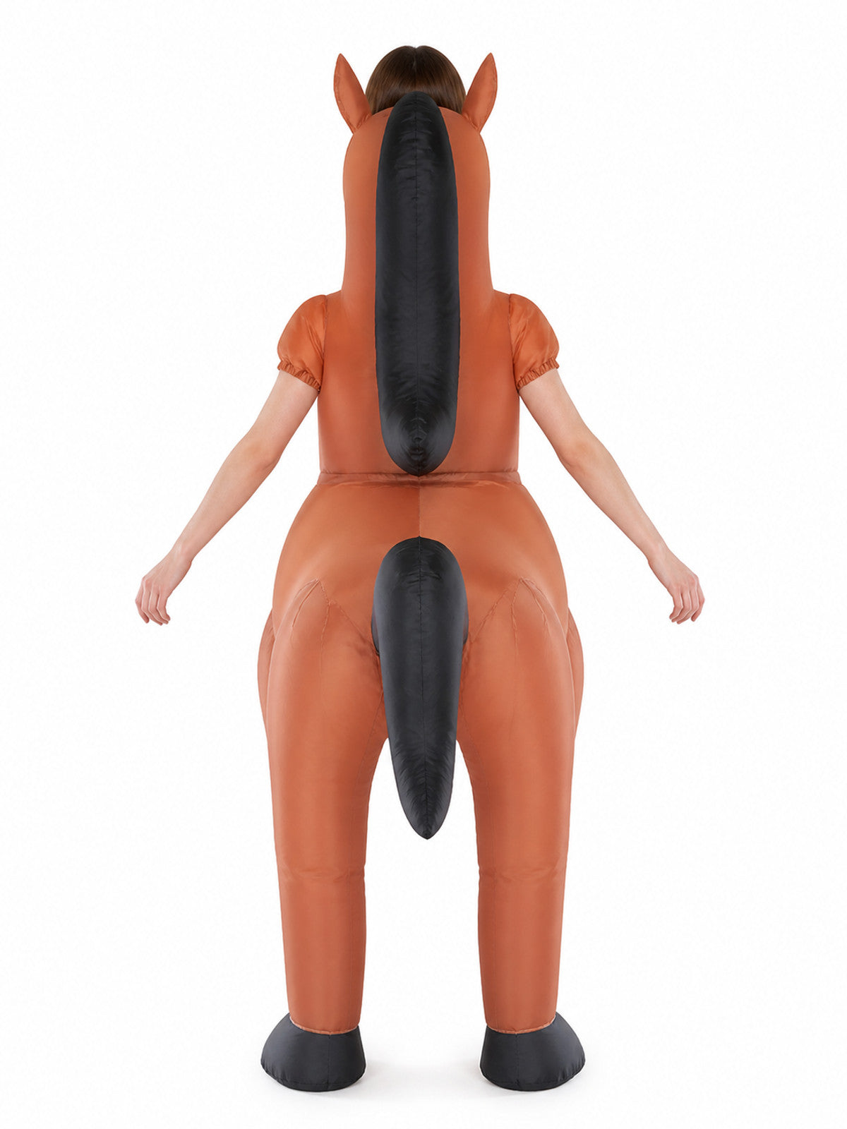 Inflatable Horse Costume, Orange and Black, One Size back view