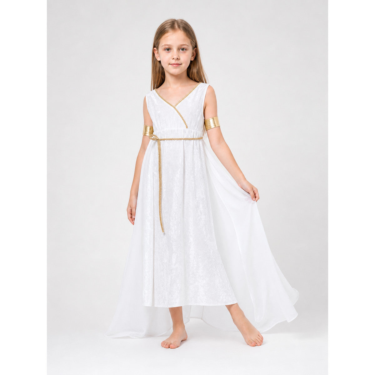 Greek-Style Costume Dress with Accessories on-model front view