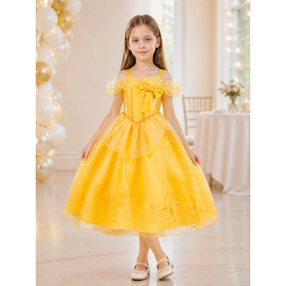 Yellow Princess Costume for Halloween and Cosplay lifestyle view