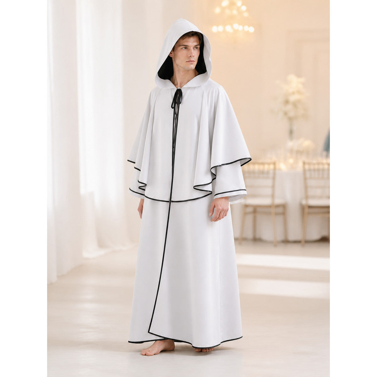 Death Reaper Hooded Cloak for Cosplay, White lifestyle