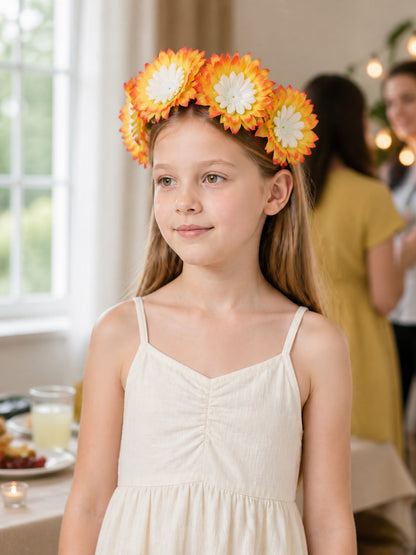 Carnival Headwear with Orange and White Flowers lifestyle view