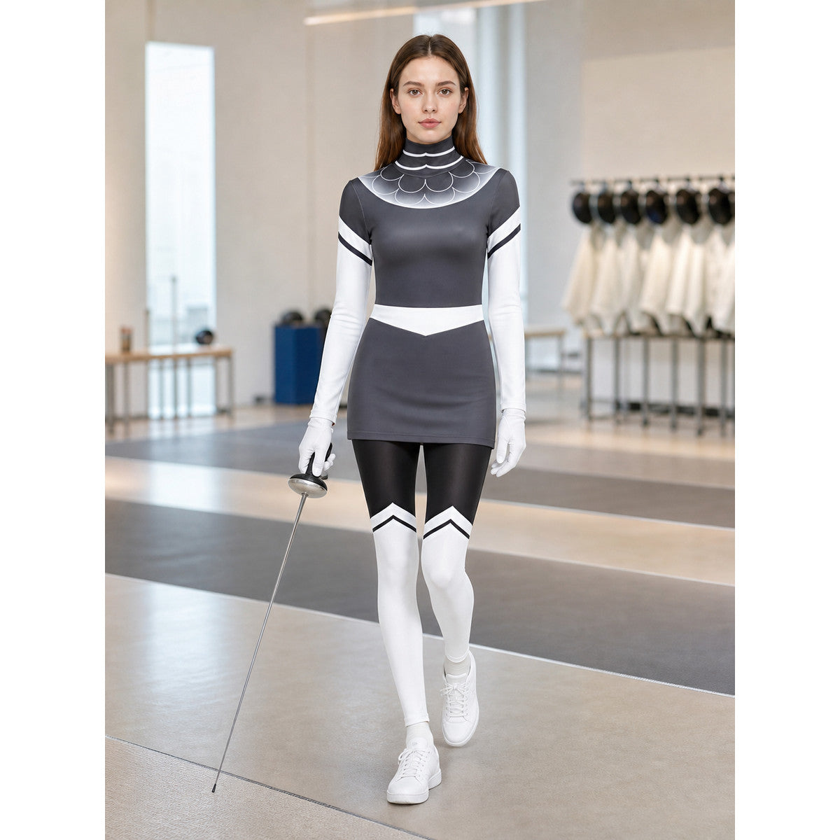 Halloween Cosplay Costume with White Inserts lifestyle view