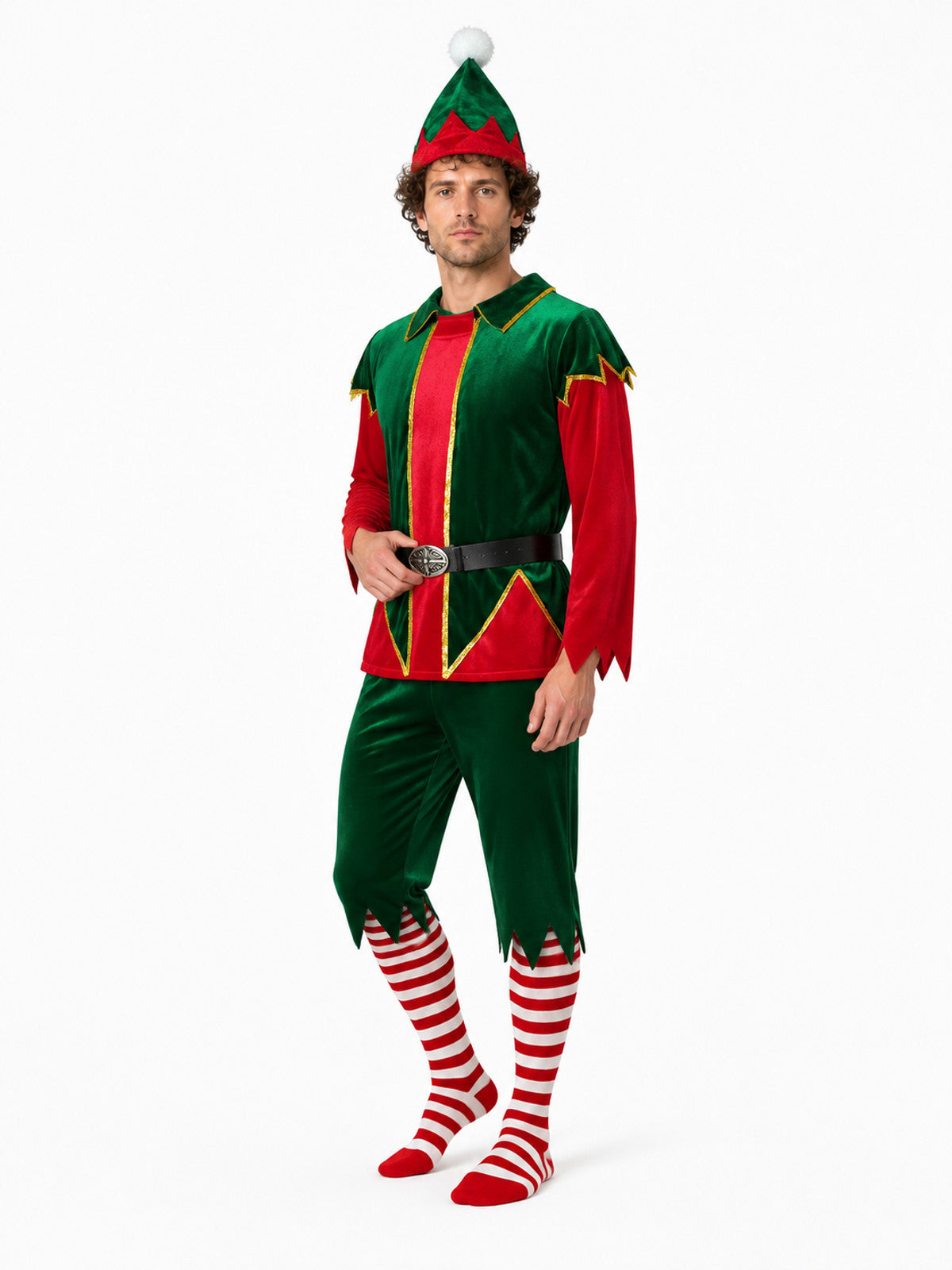 Christmas Elf Costume with Hat and Belt