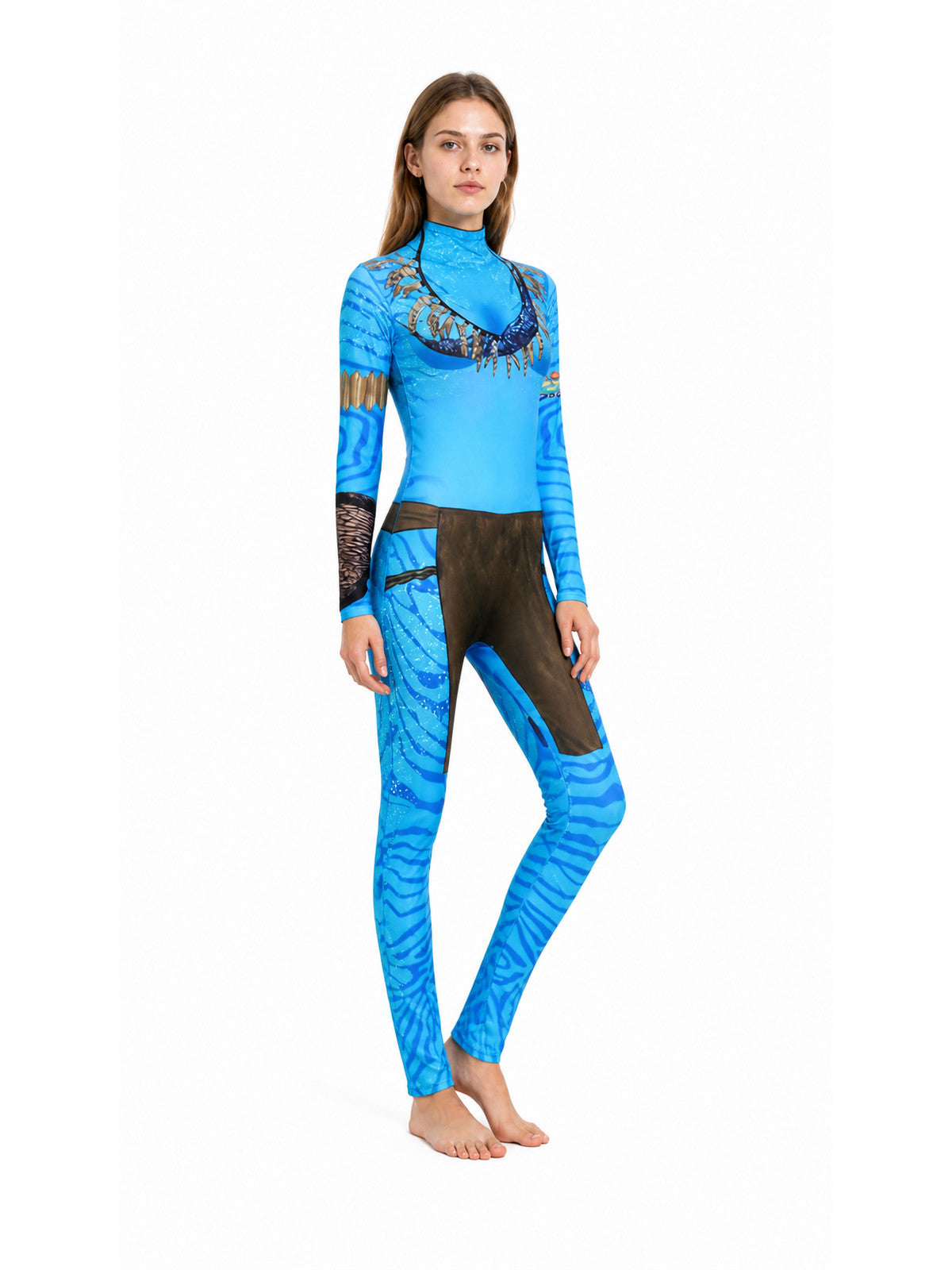 Avatar Jumpsuit Costume with High Collar