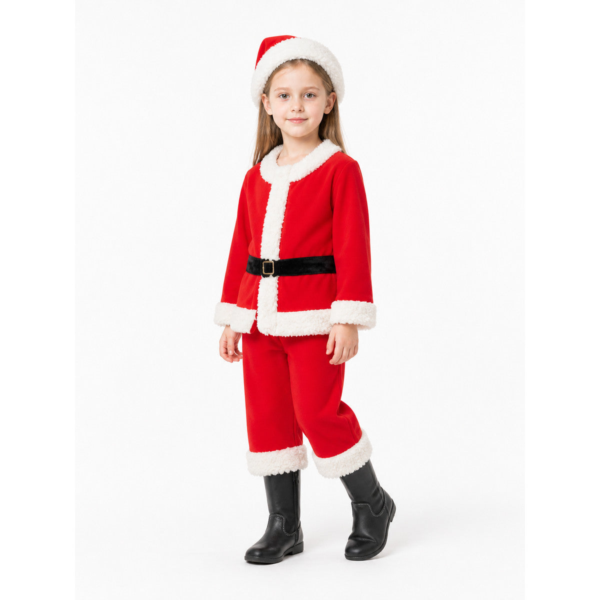 Red Santa Claus Costume with White Trim Costumes detail