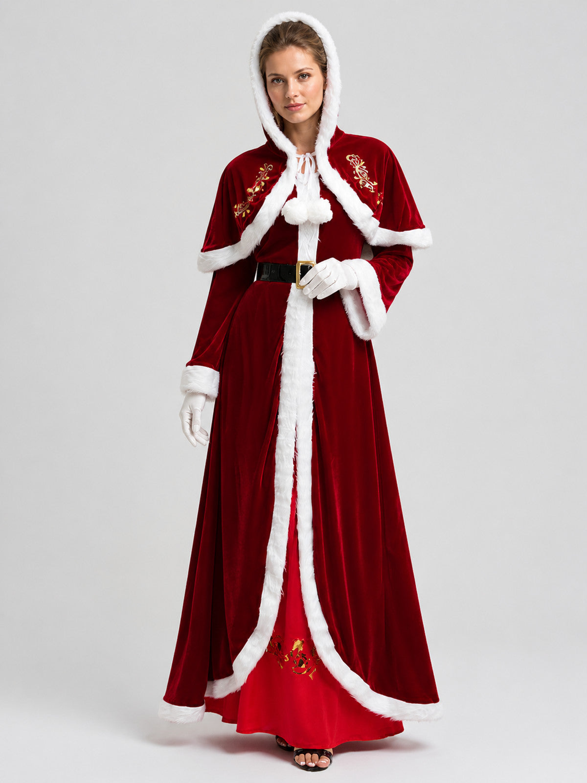 Long Hooded Christmas Costume Dress Costume Dresses detail