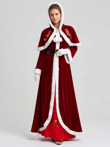 Long Hooded Christmas Costume Dress Costume Dresses detail
