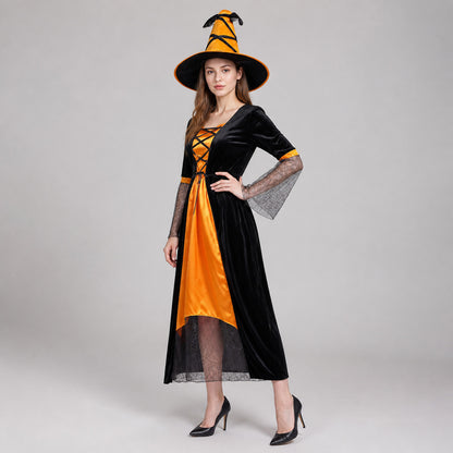 Black and Silver Dress with Witch Hat Costume Dresses detail