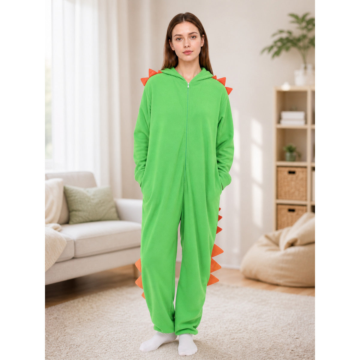 Green Hooded Dinosaur Costume lifestyle