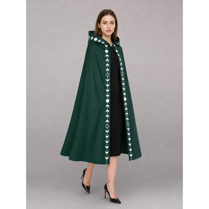 Green Hooded Carnival Cloak for Cosplay