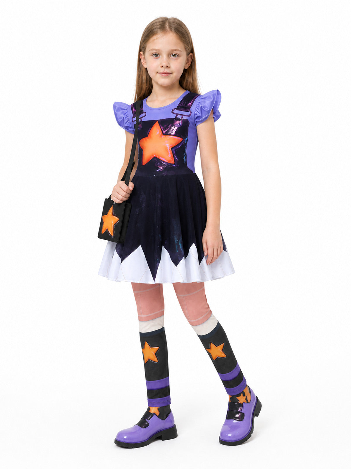 Poppy Playtime Princess Lily Dress Set with Star Costume Dresses detail