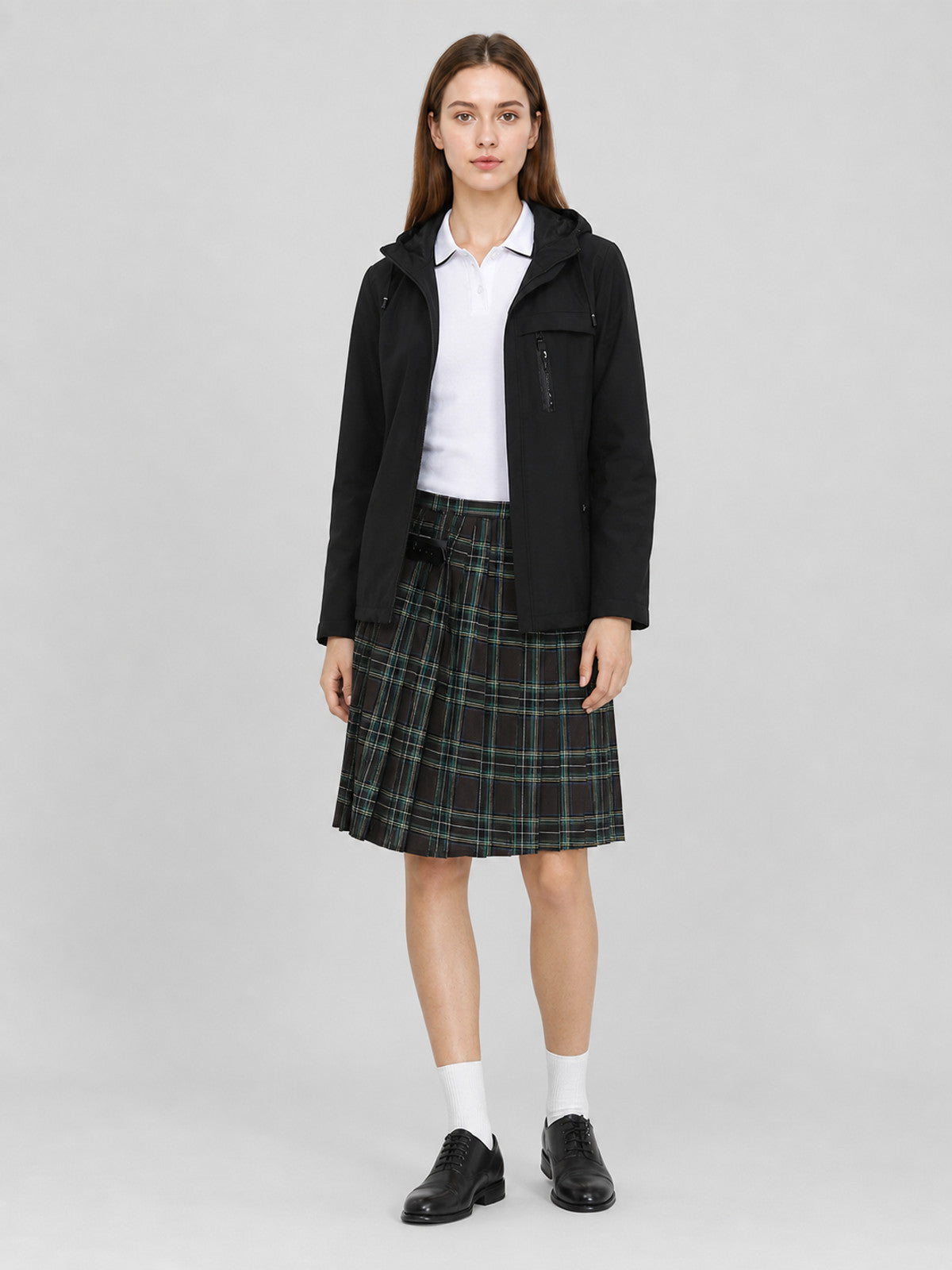 Pleated Plaid Skirt in Scottish Style