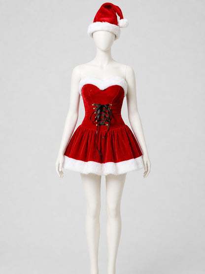 Christmas Set: Santa Claus Dress and Hat Costume Dresses detail