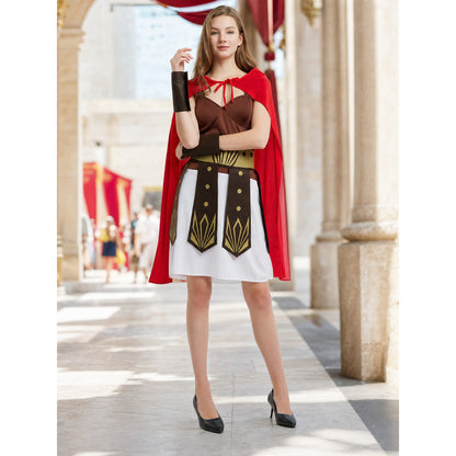 Roman Gladiator Costume with Cape and Bracers lifestyle view