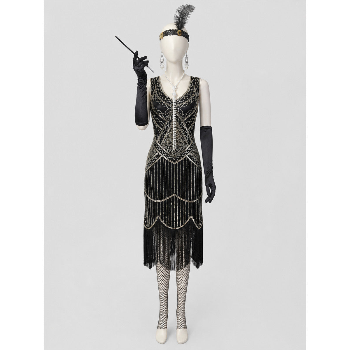 Vintage Gatsby-Style Set: Fringed Dress Costume Dresses detail